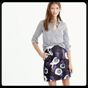 Jcrew Aline Violet Poppy Purple Black Mini Skirt